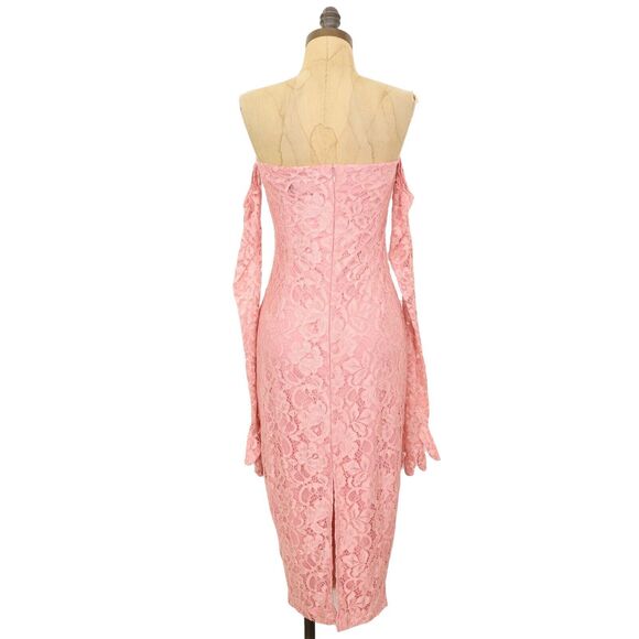 ALEXIA ADMOR The Zelle Midaxi Sheath Dress & Gloves Size 4 Blush Pink NWT B35 - Picture 4 of 5